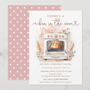 Convites Bolo No Forno Rosa Menina Chamada Bebê Festa