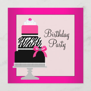 Convites Bolo Rosa Cupcake Aniversário Festa