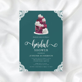 Convites Bolo Verde Elegante E Chá de panela De Lace