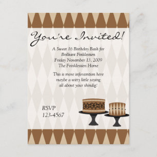 Convites Bolos de chocolate