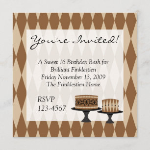 Convites Bolos de Cocolate