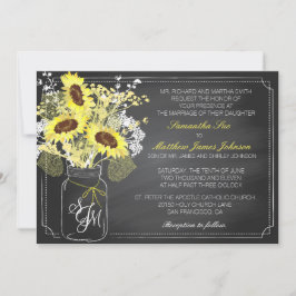 Convites Bolsa de Invitação de Casamento de Girassóis e Cha
