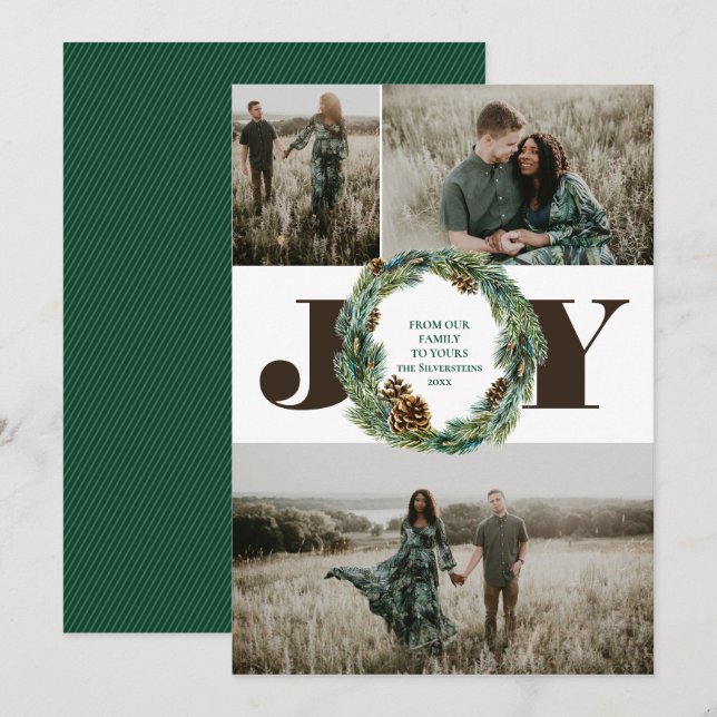 Convites Bolsa de Natal Acorn Wreath 3 (Frente/Verso)