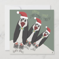 Bolsa de Natal de Pinguins Engraçado