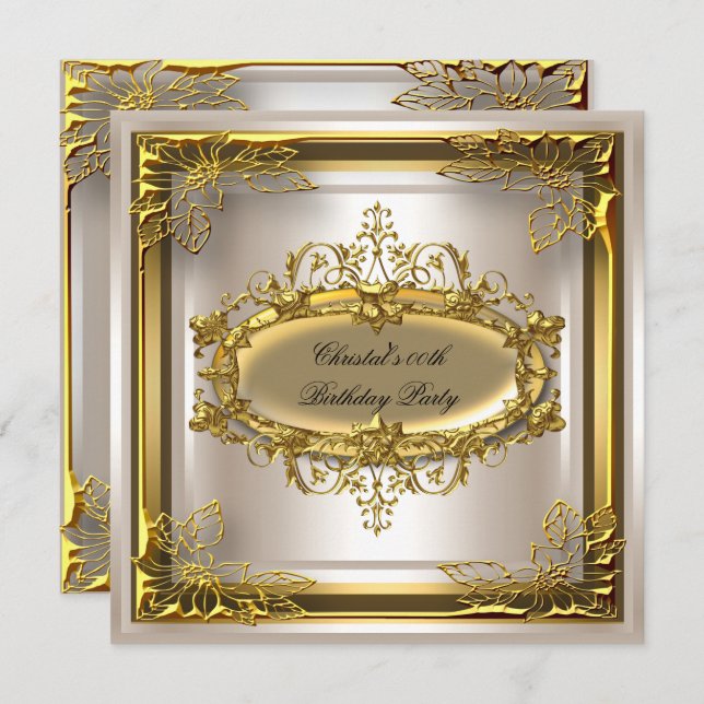 Convites Bolsa mensageifesta de aniversario elegante de our (Frente/Verso)