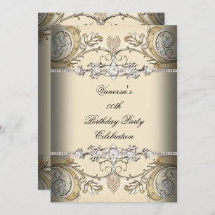 Convites Bolsa mensageifesta de aniversario elegante Sepia