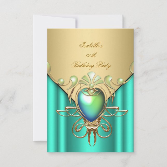 Convites Bolsa mensageifesta de aniversario elegante Verde  (Frente)