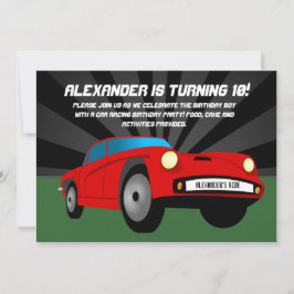 Convites Bolsa Vermelha de Hot Rod Costura Invasões de Aniv