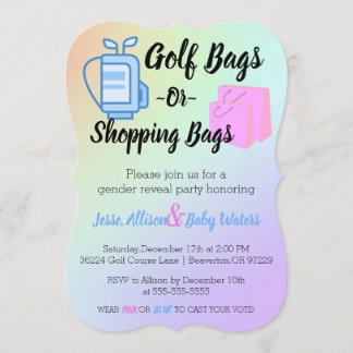 Convites Bolsas de Golfe ou Bolas de Compras Sexo Convidar