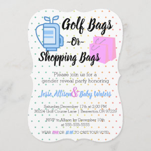 Convites Bolsas de Golfe ou Bolas de Compras Sexo Convidar