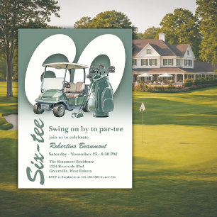 Convites Bolsas de Golfe Verde Clássico para 60º Aniversári