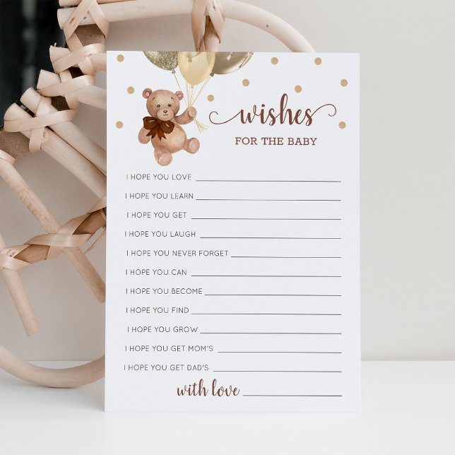 Convites Bom desejo pela placa de Urso de Teddy Chá de fral (Criador carregado)