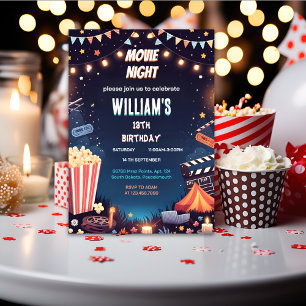 Convites bom rapaz Camping Popcorn Movie Night 13