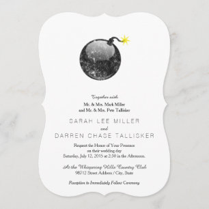 Convites Bomba de estilos de impressão em letras de desenho