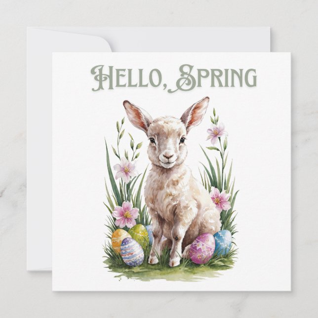 Convites Bomba, Ovos e Flores de Aquarelas de páscoa (Frente)