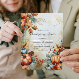 Convites Bombas de queda e Ação de Graças de Pine Cones