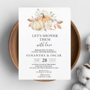 Convites Bombas e Flores de Aquarelas Modernas do outono