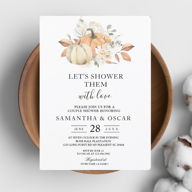 Convites Bombas e Flores de Aquarelas Modernas do outono (Criador carregado)