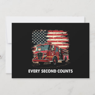 Convites Bombeiro Americano Flag Thin Red Line