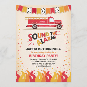 Convites Bombeiro Bombeiro Bombeiro Aniversário de Aniversá