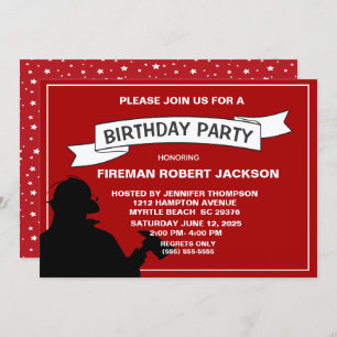 Convites Bombeiro/Convite de aniversário-Chefe
