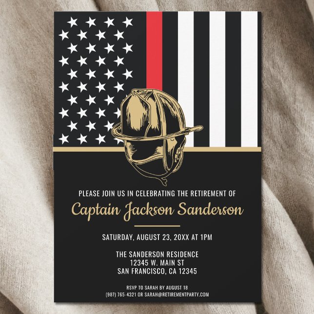 Convites Bombeiro do Departamento de Bombeiros de Retirada (Firefighter Retirement Fire Department Fireman Invitation)