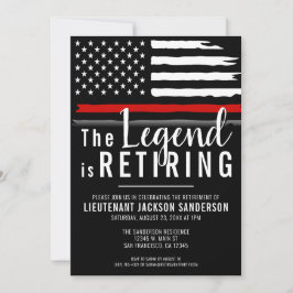 Convites Bombeiro fretador do Partido Thin Red Line Fireman