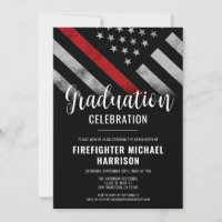 Bombeiro Graduação Red Line Flag Fireman
