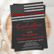 Bombeiro Graduação Thin Red Line Flag Fireman