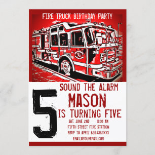 Convites Bombeiros do motor de bombeiros Invasores de anive