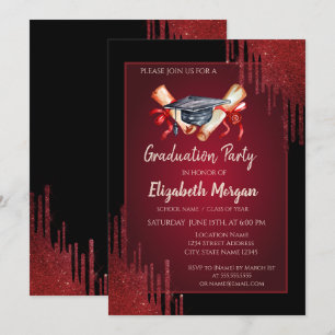 Convites Boné de Formando de Aquarela,Diploma,Graduação 