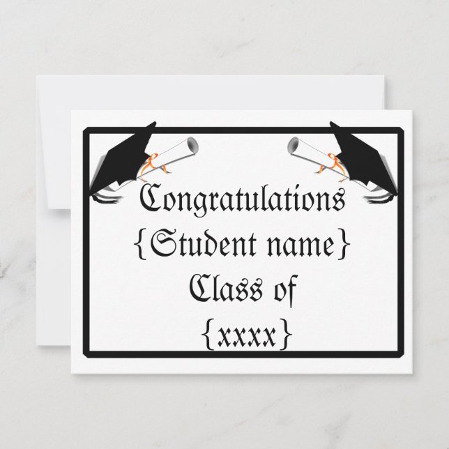 Convites Boné de formatura com Diploma (Frente)