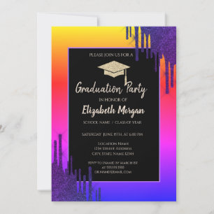 Convites Boné de formatura Com Largura, Coloridos Com Largu