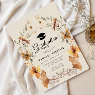 Convites Boné de formatura de Arca Floral Boho Terracotta