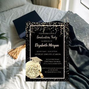 Convites Boné de formatura De Brilho,Confetti De Bola Disc