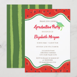 Convites Boné de formatura de brilho,Graduação de melancia