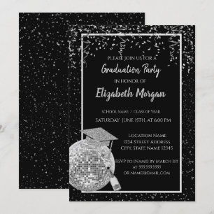 Convites Boné de formatura De Lâmpada De Prata,Confetti D