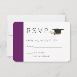 Convites Boné de formatura e Diploma em RSVP Roxo