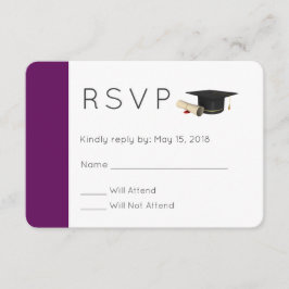 Convites Boné de formatura e Diploma em RSVP Roxo