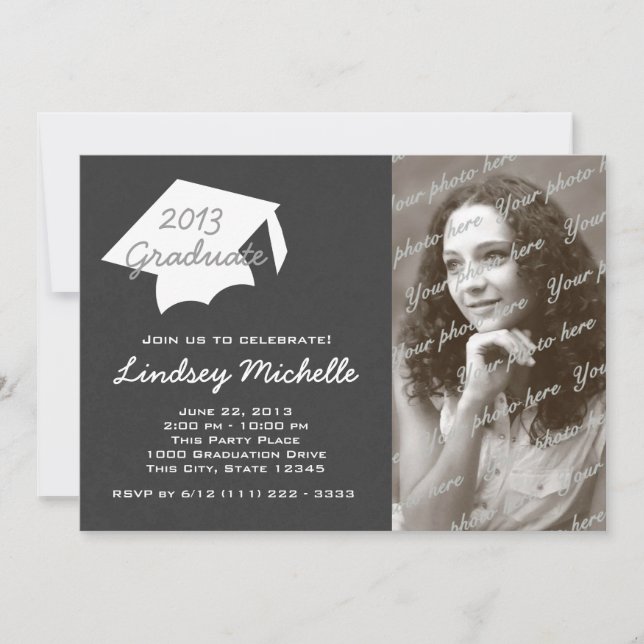 Convites Boné de formatura e Slate Photo (Frente)