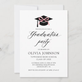 Convites Boné de formatura Elegante moderno, graduação cor-