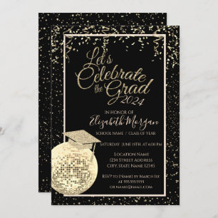 Convites Boné de formatura,Graduação de Confetti de Bola Di
