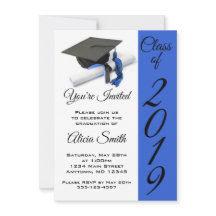 Boné de formatura preto e azul e Tassel