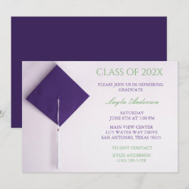 Convites Boné de formatura roxo
