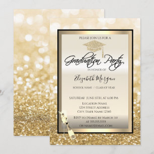 Convites Boné de formatura,Vidro de Vinho Dourado Graduação