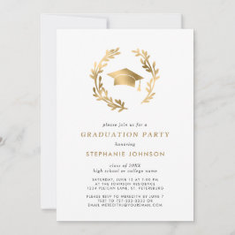 Convites Boné Dourado Elegante e Festa de formatura de exau