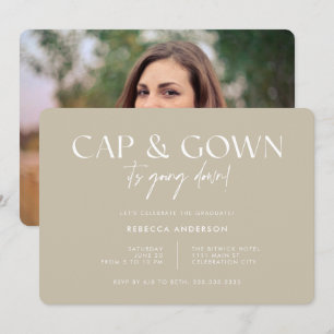 Convites Boné, está descendo a graduação moderna em bege