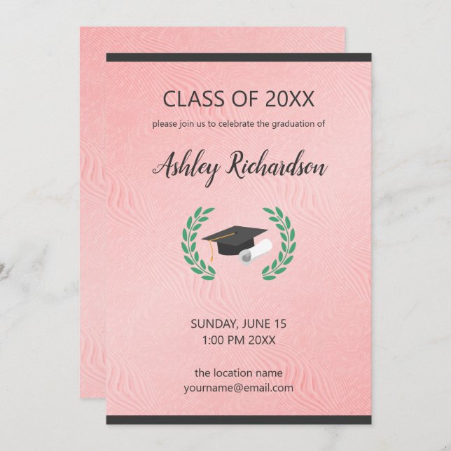 Convites Boné preto e Laurel (Frente/Verso)