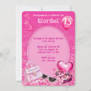 Convites Boneca Personalizada Modelo de Aniversário Rosa
