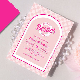 Convites Boneca Retro Rosa Deixa Festa Aniversário